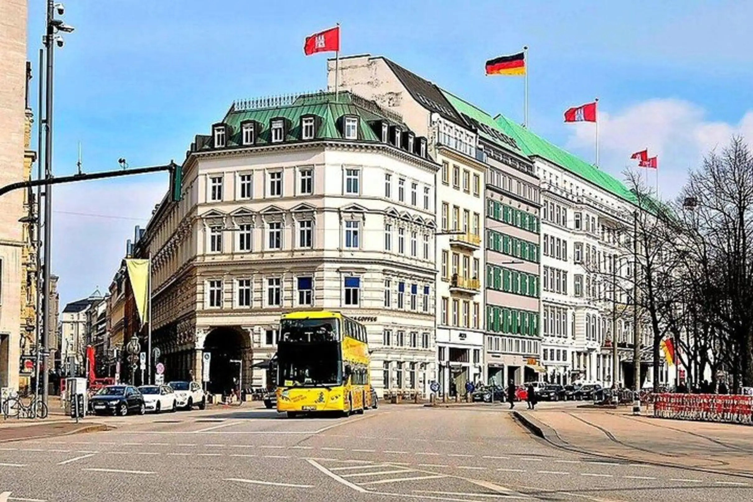 Gelber Doppeldecker Hamburg