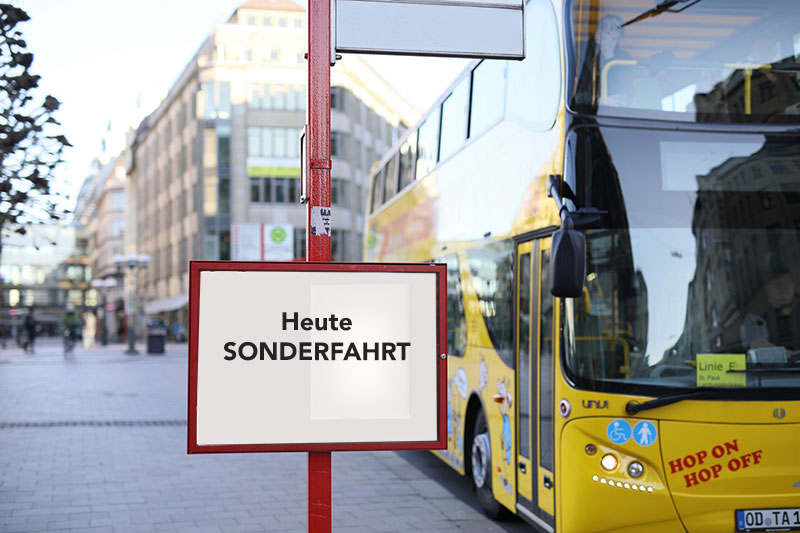 Gelber Doppeldecker Bus mieten – Sonderfahrt